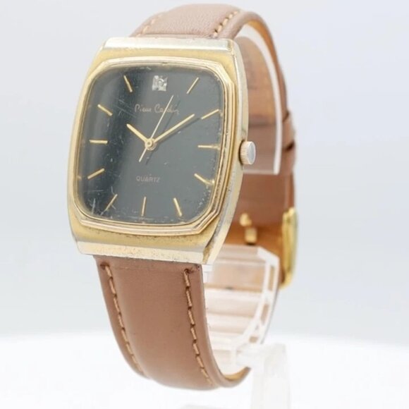 Vintage Pierre Cardin Tank Men's Quartz Wristwatch Swiss Steel & Gold Tone - Picture 1 of 4